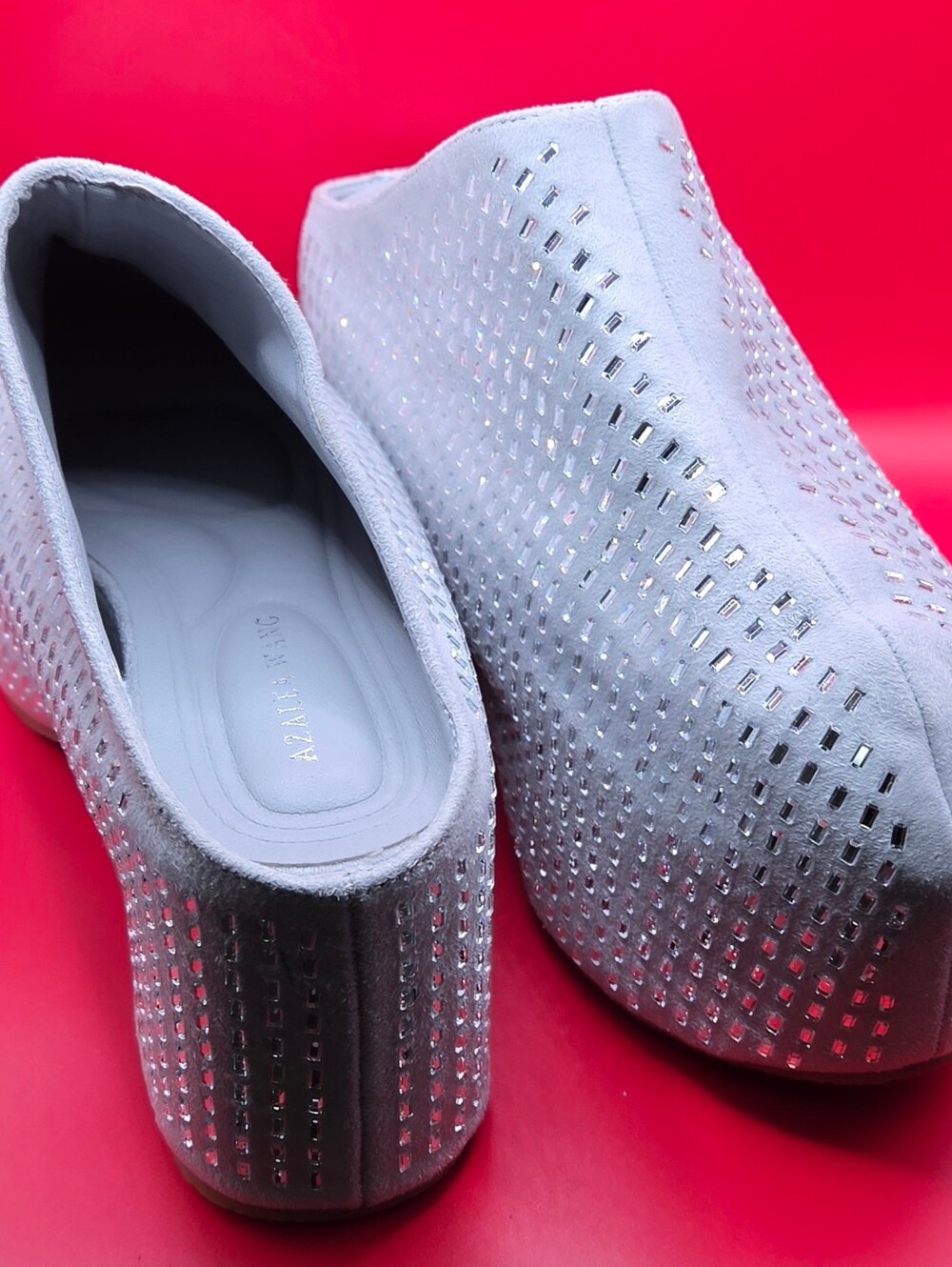 Embellished White Slip-On Clog Mules